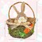 Bunny Easter Woven Basket for Party Favors, Handmade Wicker Rattan Easter Candy Eggs Baskets for Kids, Cute Rabbit Picnic Hamper for Easter Egg Hunt Party Gifts Toy Storage